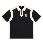 “B w/wing” Unisex Color Block Quarter Zip Premium Polo Shirt