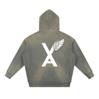 “Top Of The South Bottom Of The North” Vintage Washed Frayed Fleece Hoodie