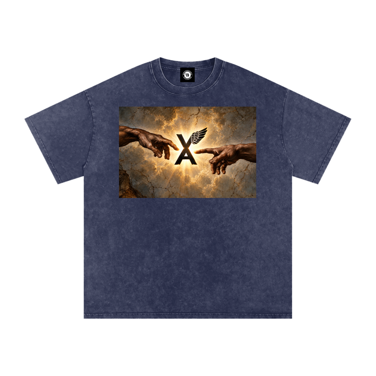 “VA w/wing Immaculate Creation” Snow Washed Oversized Cotton T-Shirt