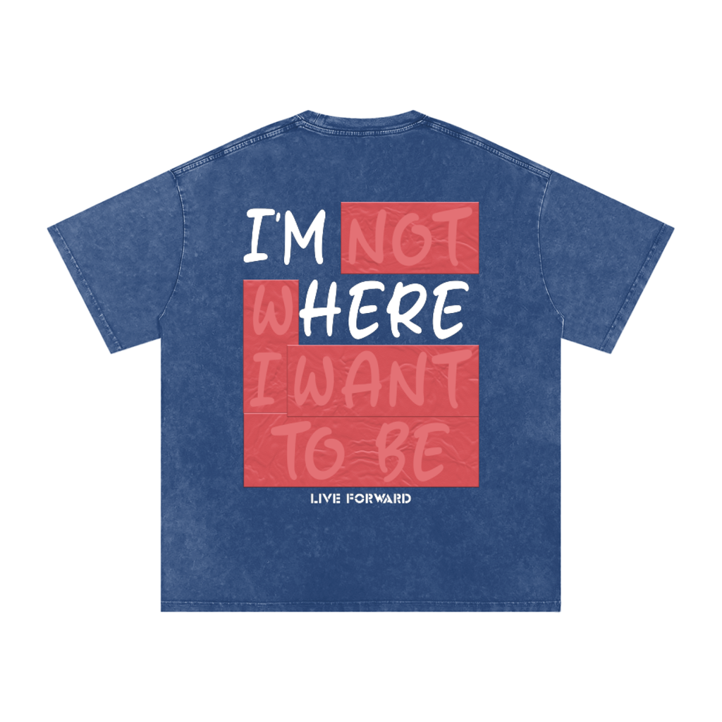 “I’m Here” Premium Snow Washed Oversized Cotton T-Shirt