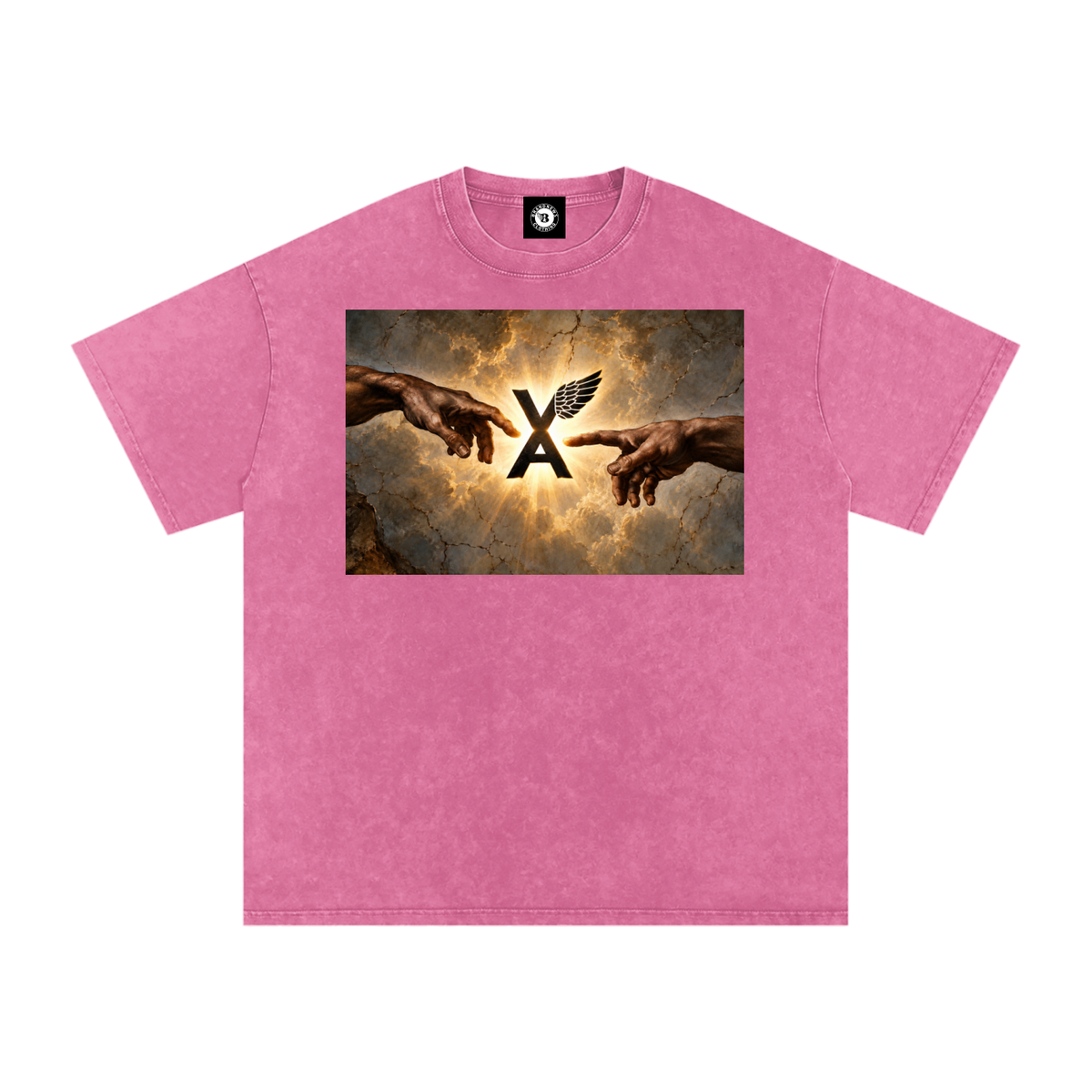 “VA w/wing Immaculate Creation” Snow Washed Oversized Cotton T-Shirt