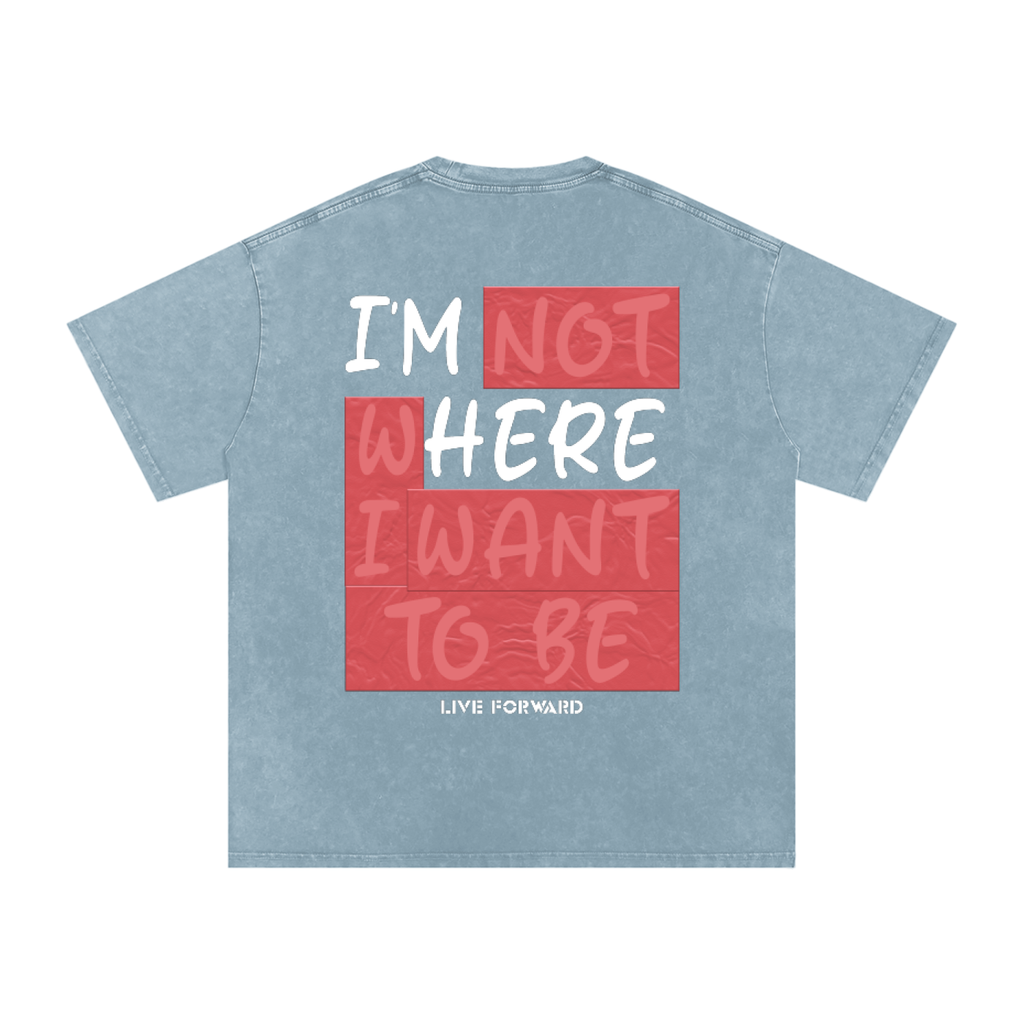 “I’m Here” Premium Snow Washed Oversized Cotton T-Shirt