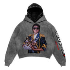 “King Of Pop/GOAT” Premium Double Hood Rhinestone Hoodie