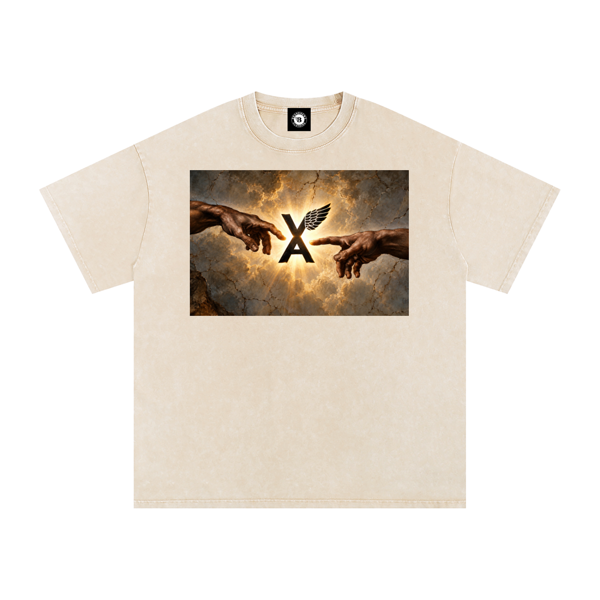 “VA w/wing Immaculate Creation” Snow Washed Oversized Cotton T-Shirt