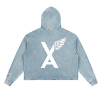 “2 UP 2 Down” Unisex Vintage Washed Frayed-Hem Premium Hoodie