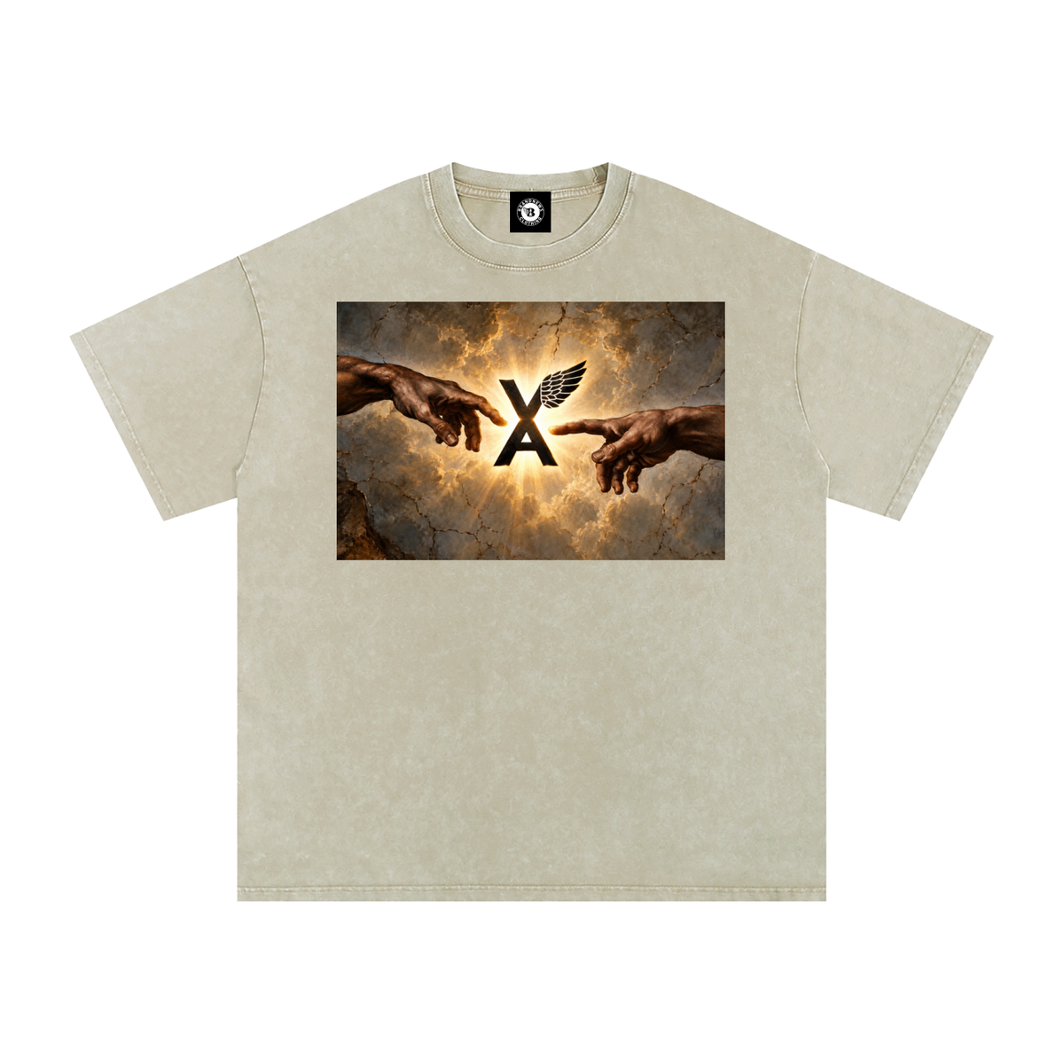 “VA w/wing Immaculate Creation” Snow Washed Oversized Cotton T-Shirt