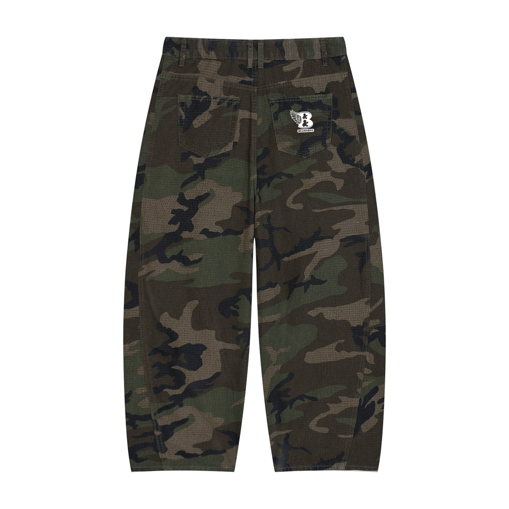 Men’s Camo Barrel Leg Cargo Pants