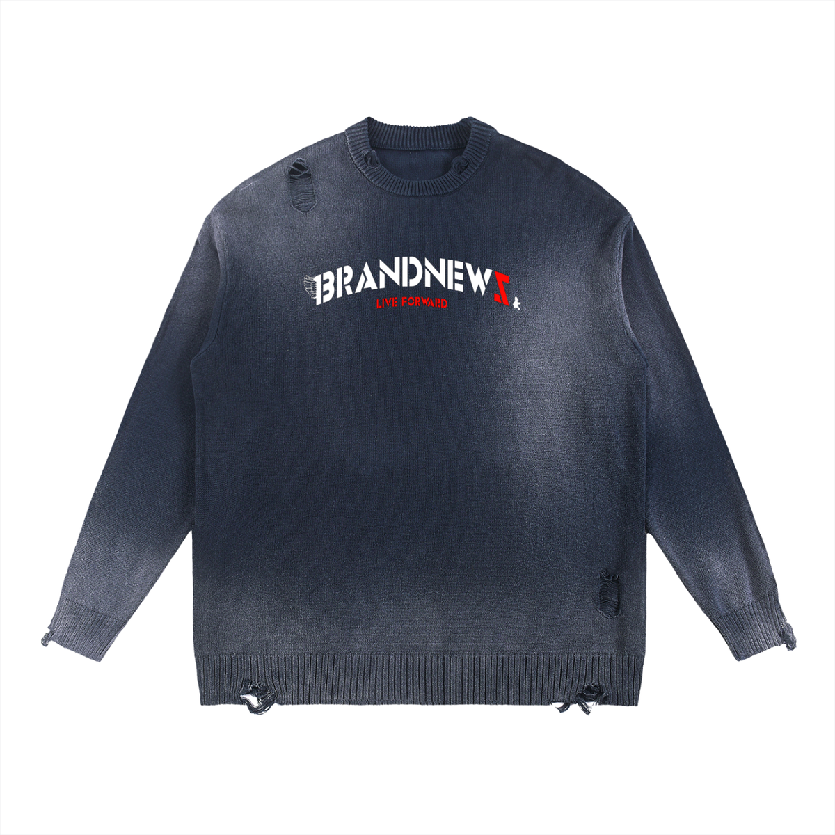 “I’m Here” Premium Sun Fade Distressed Ripped Crewneck Premium Sweater