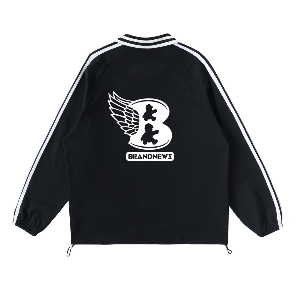 “Live Forward” Premium Contrast Striped Lapel Collar Sweatshirt