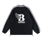 “Live Forward” Premium Contrast Striped Lapel Collar Sweatshirt