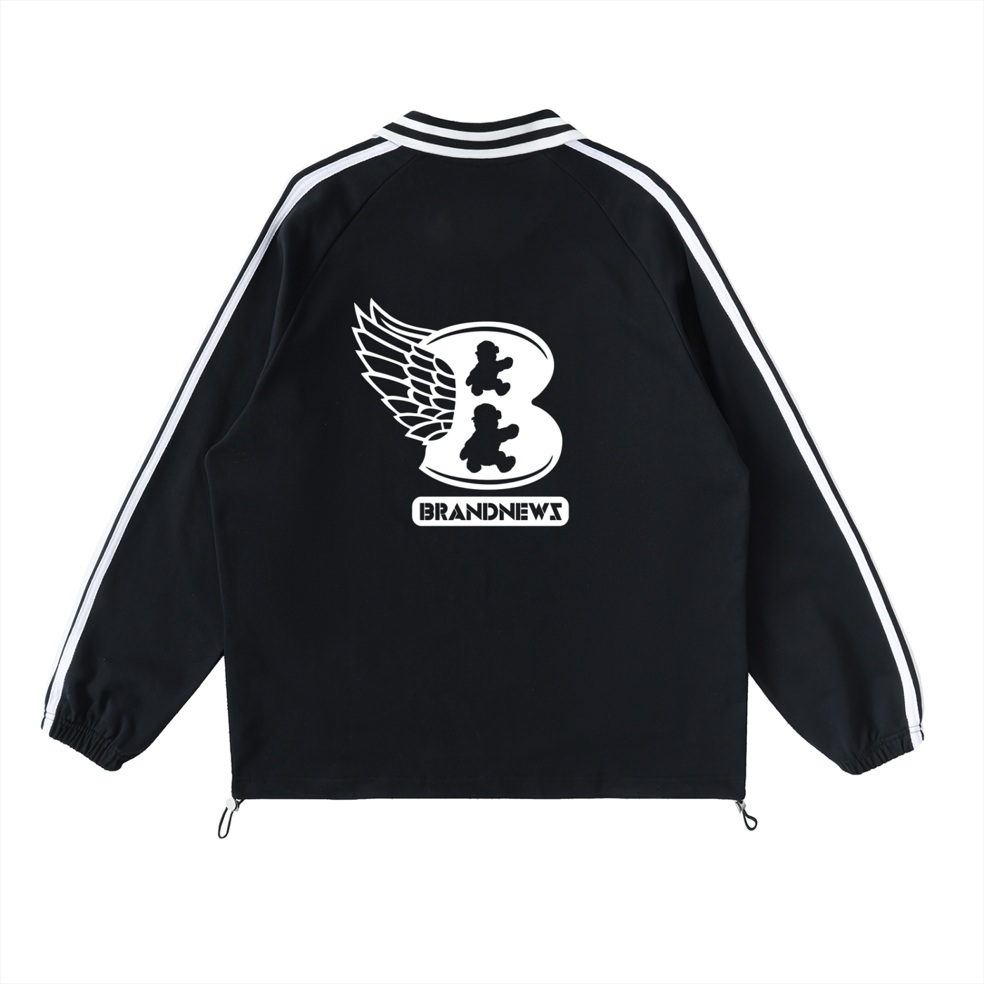 “Live Forward” Premium Contrast Striped Lapel Collar Sweatshirt