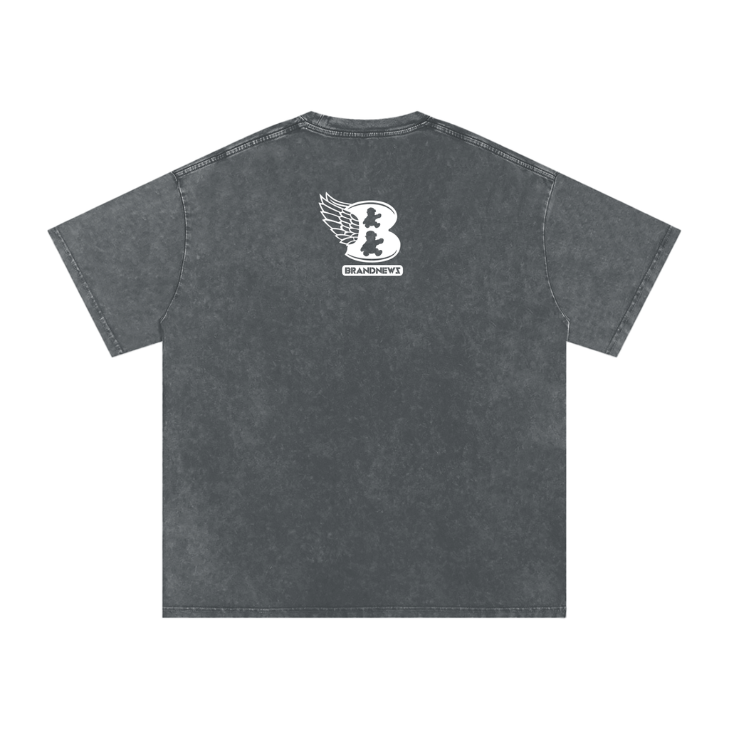 “God Is The Plug” Snow Washed Oversized Cotton T-Shirt