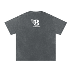 “God Is The Plug” Snow Washed Oversized Cotton T-Shirt