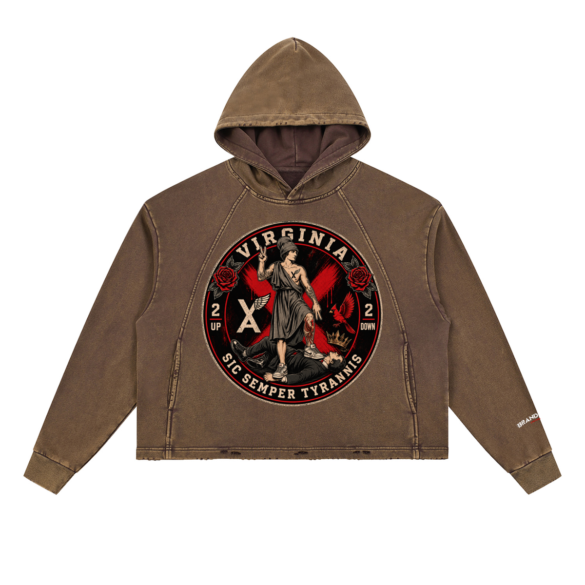 “Commonwealth Classic” Vintage Washed Frayed-Hem Hoodie
