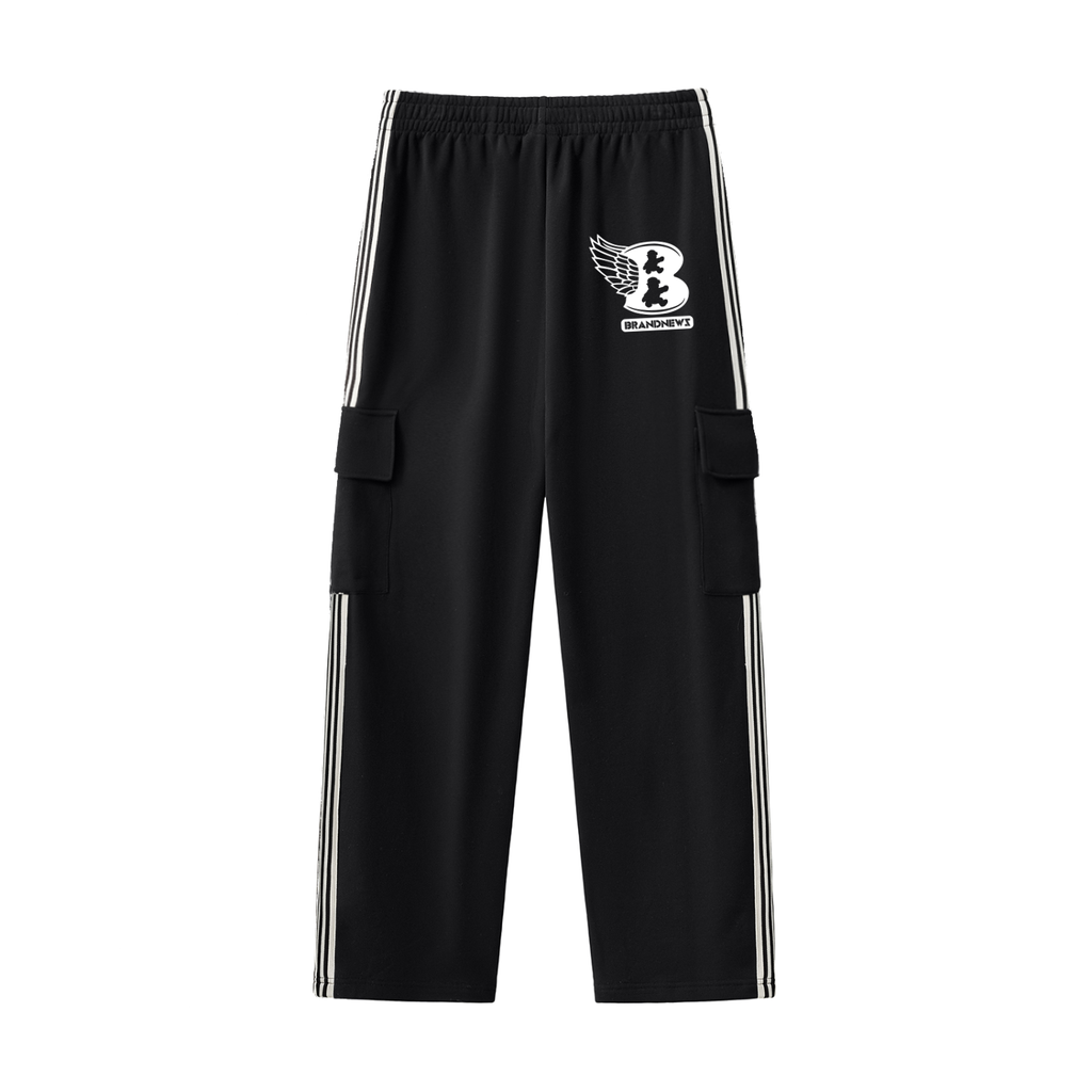 “Brandnewz” Side Stripe Straight-Leg Pants
