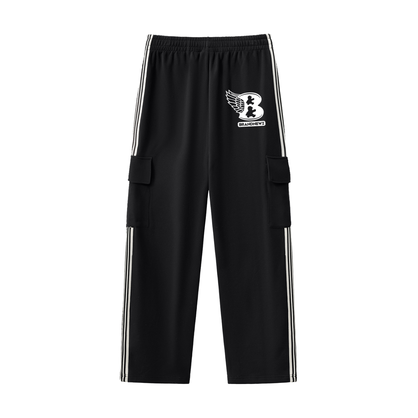 “Brandnewz” Side Stripe Straight-Leg Pants