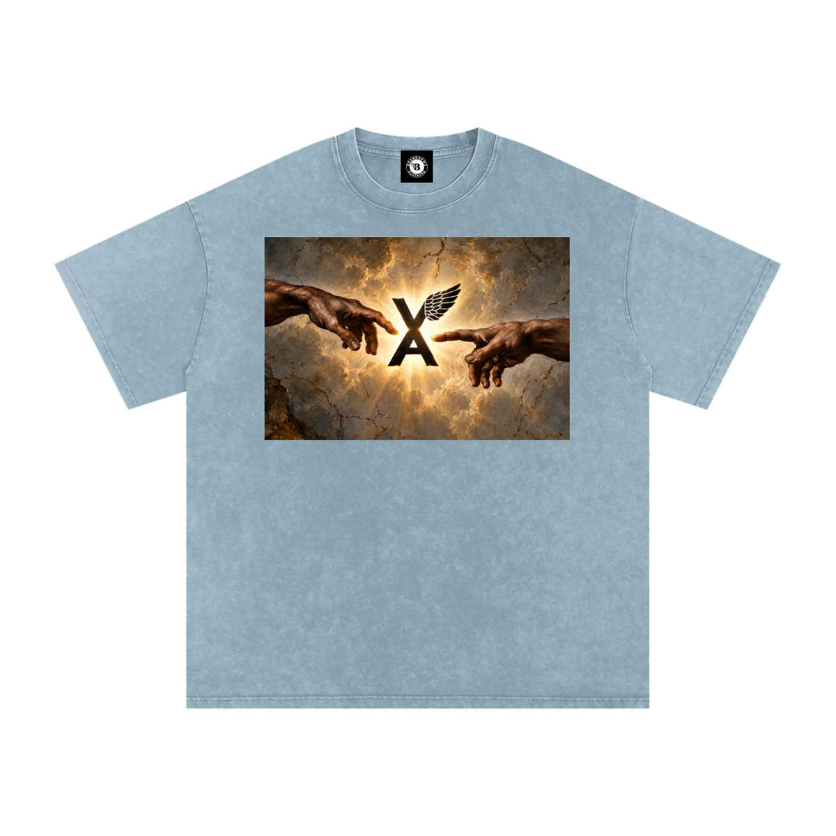 “VA w/wing Immaculate Creation” Snow Washed Oversized Cotton T-Shirt