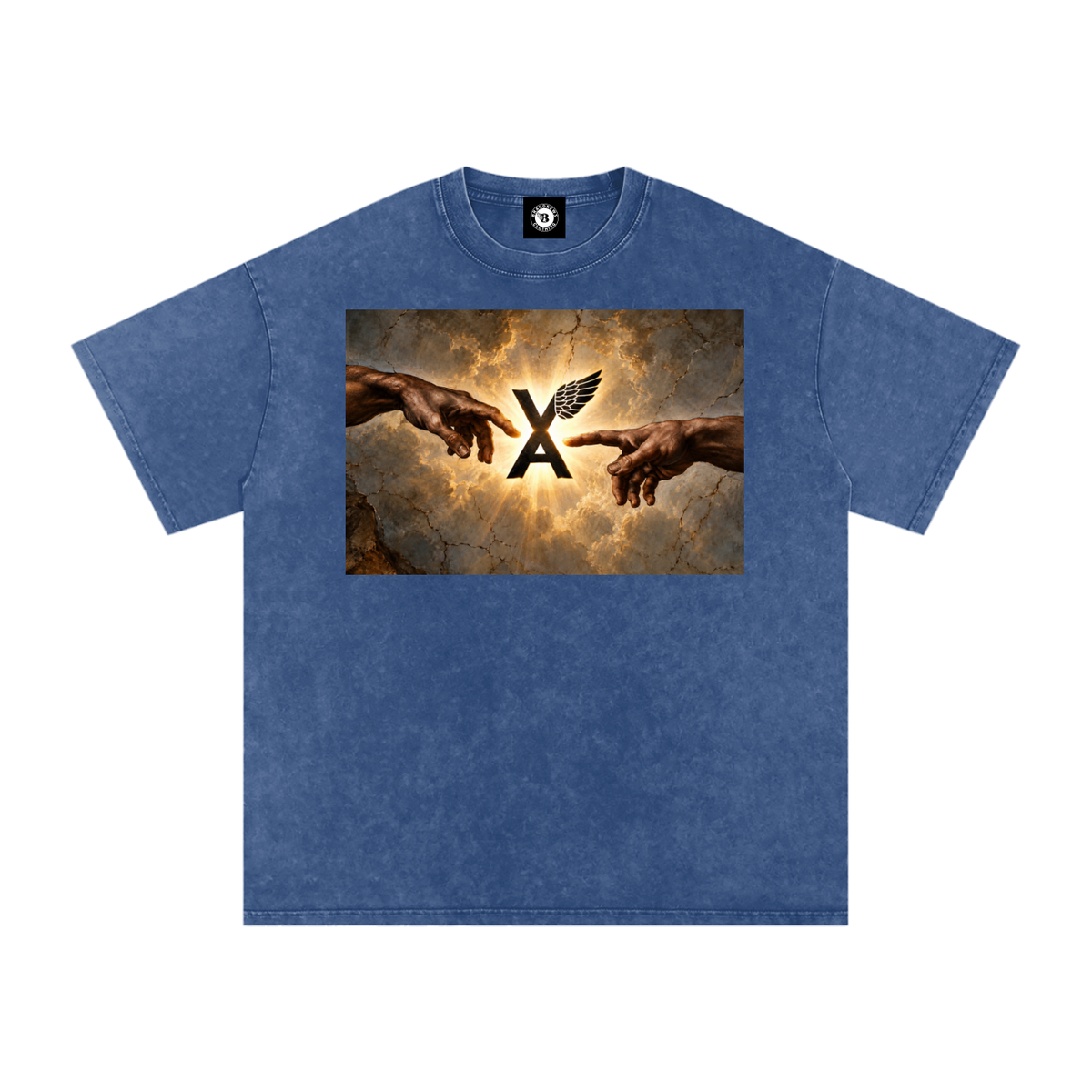 “VA w/wing Immaculate Creation” Snow Washed Oversized Cotton T-Shirt