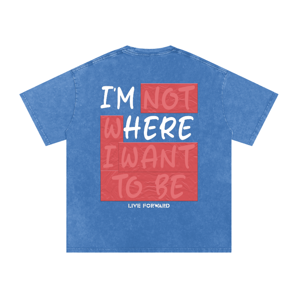 “I’m Here” Premium Snow Washed Oversized Cotton T-Shirt