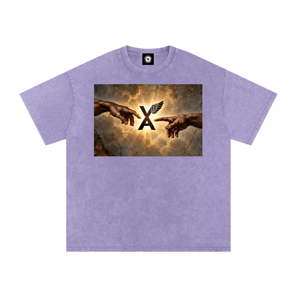 “VA w/wing Immaculate Creation” Snow Washed Oversized Cotton T-Shirt