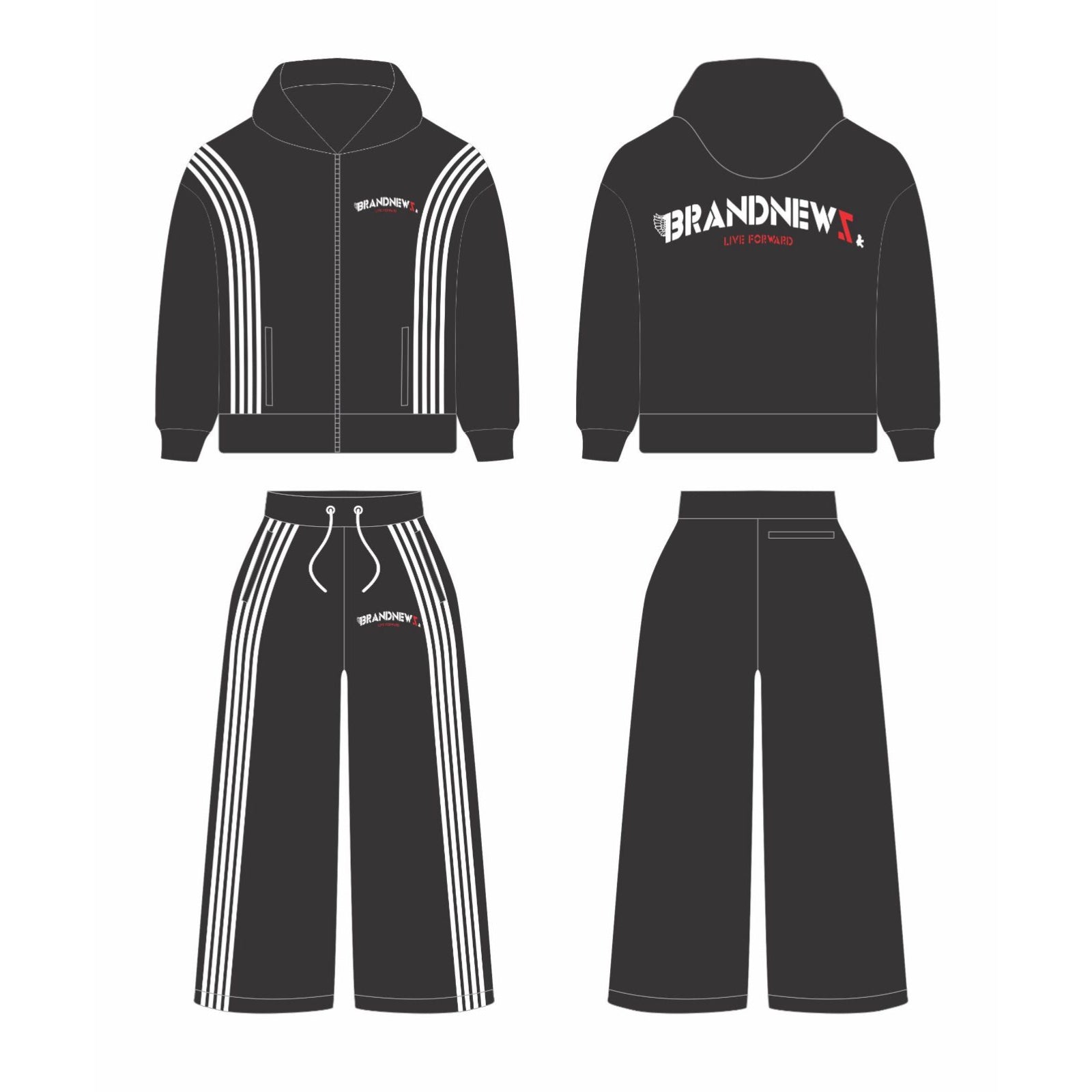 “Brandnewz Live Forward” Premium Embroidered Windbreaker Set