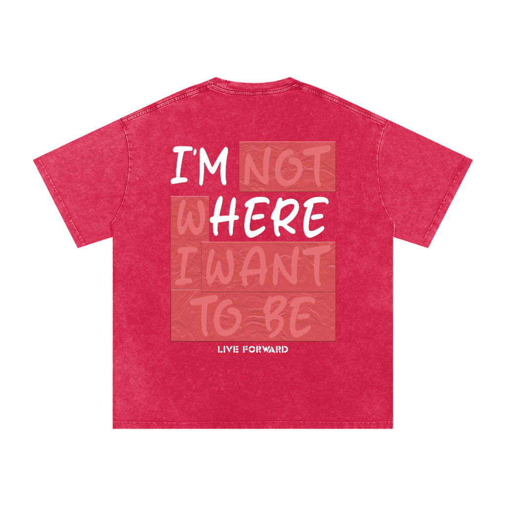 “I’m Here” Premium Snow Washed Oversized Cotton T-Shirt