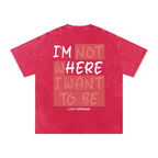 “I’m Here” Premium Snow Washed Oversized Cotton T-Shirt