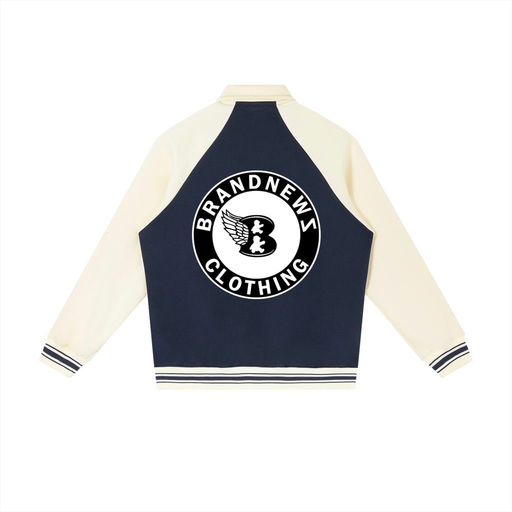 “Brandnewz” Premium Contrast Raglan Sleeve Baseball Jacket