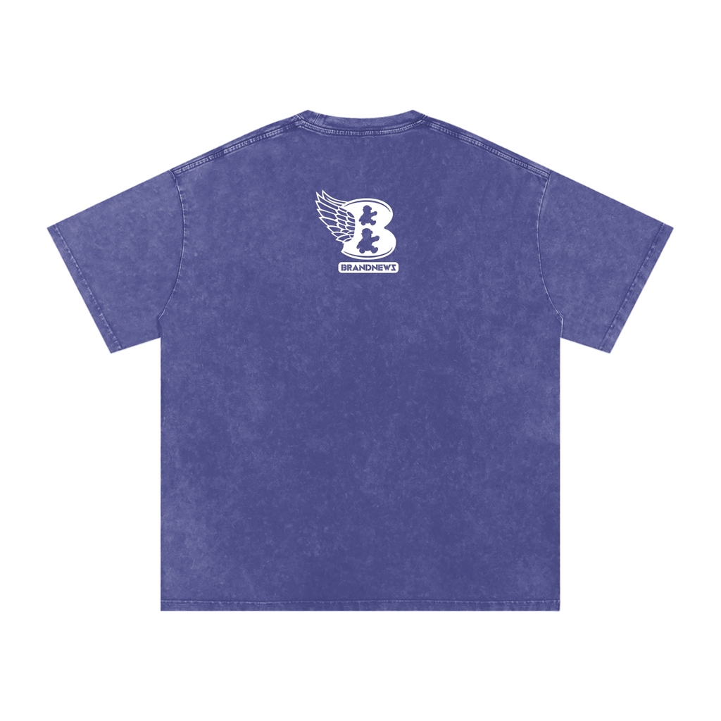 “God Is The Plug” Snow Washed Oversized Cotton T-Shirt