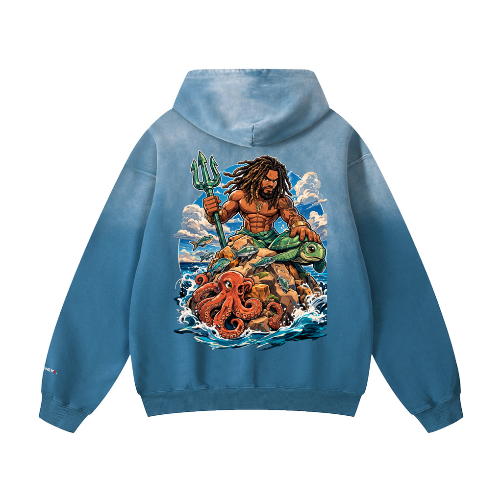 “VA w/wing SITW” Heavyweight Sunfade Oversized Hoodie