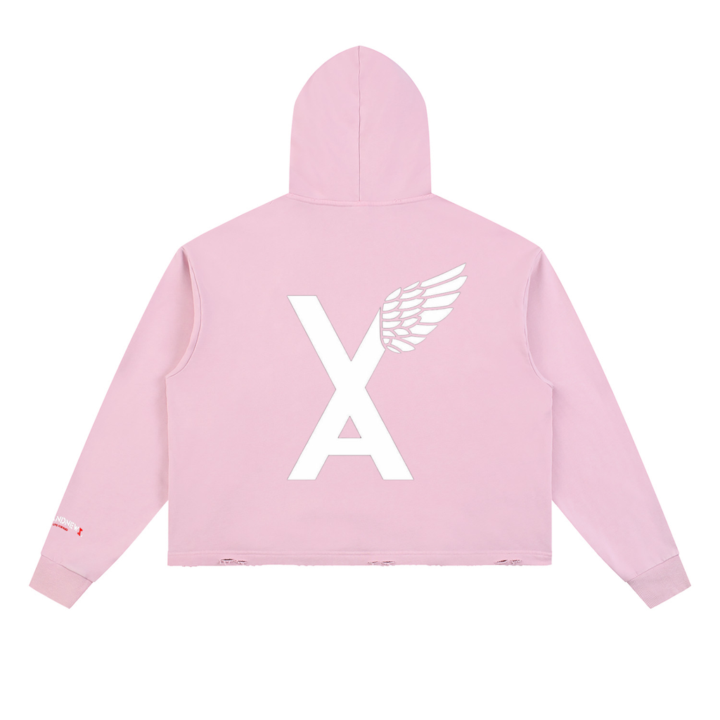 “2 UP 2 Down” Unisex Vintage Washed Frayed-Hem Premium Hoodie