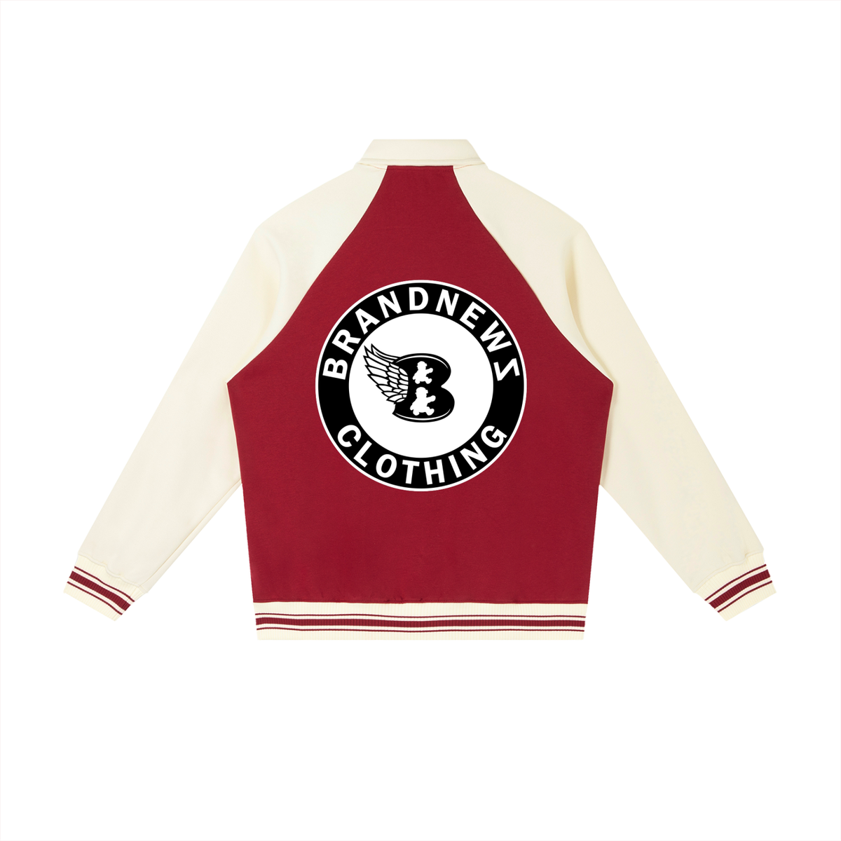 “Brandnewz” Premium Contrast Raglan Sleeve Baseball Jacket