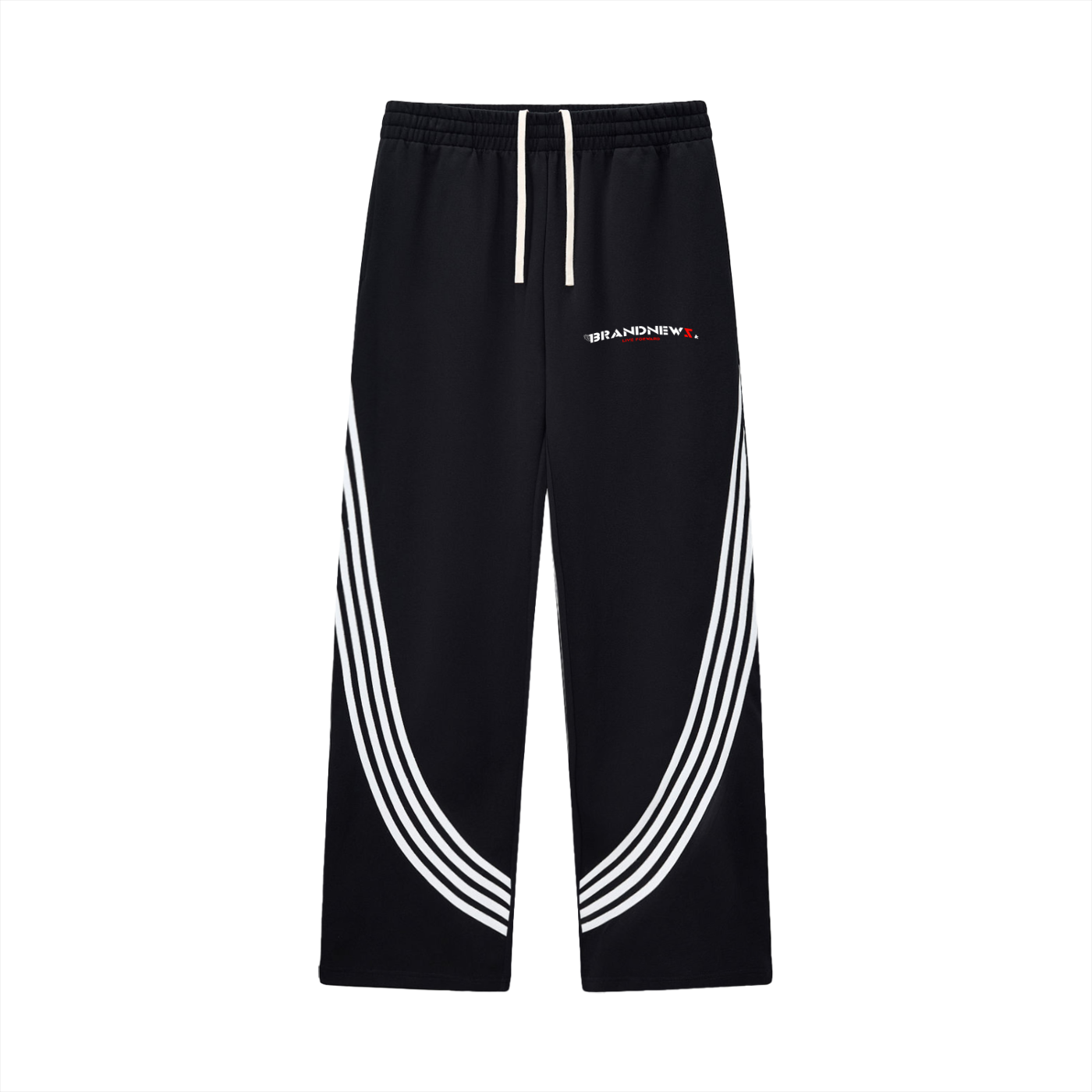 Curved Stripe Straight Sweatpants