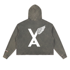 “2 UP 2 Down” Unisex Vintage Washed Frayed-Hem Premium Hoodie