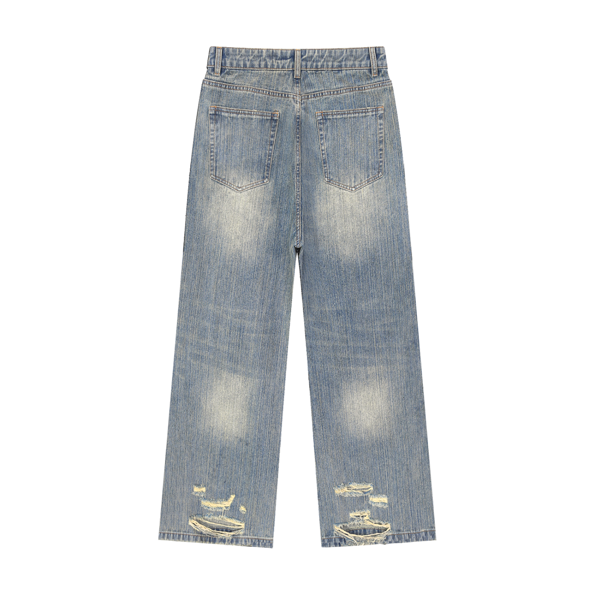“Brandnewz Live Forward” Vintage Wash Distressed Denim Jeans