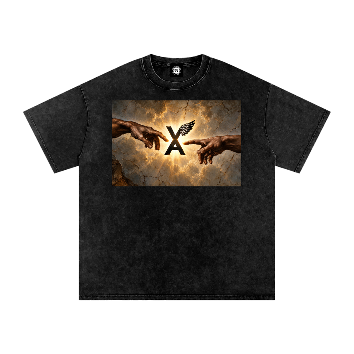 “VA w/wing Immaculate Creation” Snow Washed Oversized Cotton T-Shirt