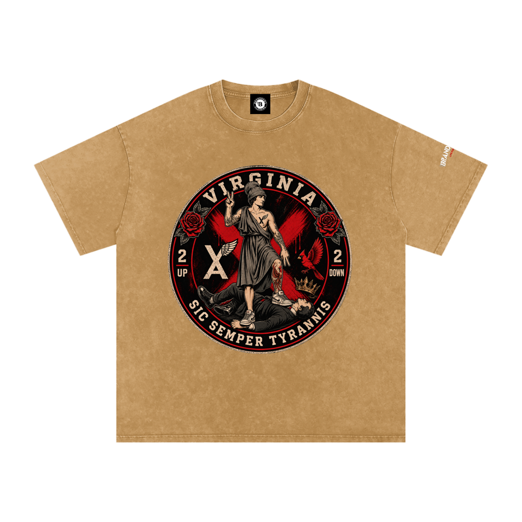 “Commonwealth Classic” Snow Washed Oversized Cotton T-Shirt