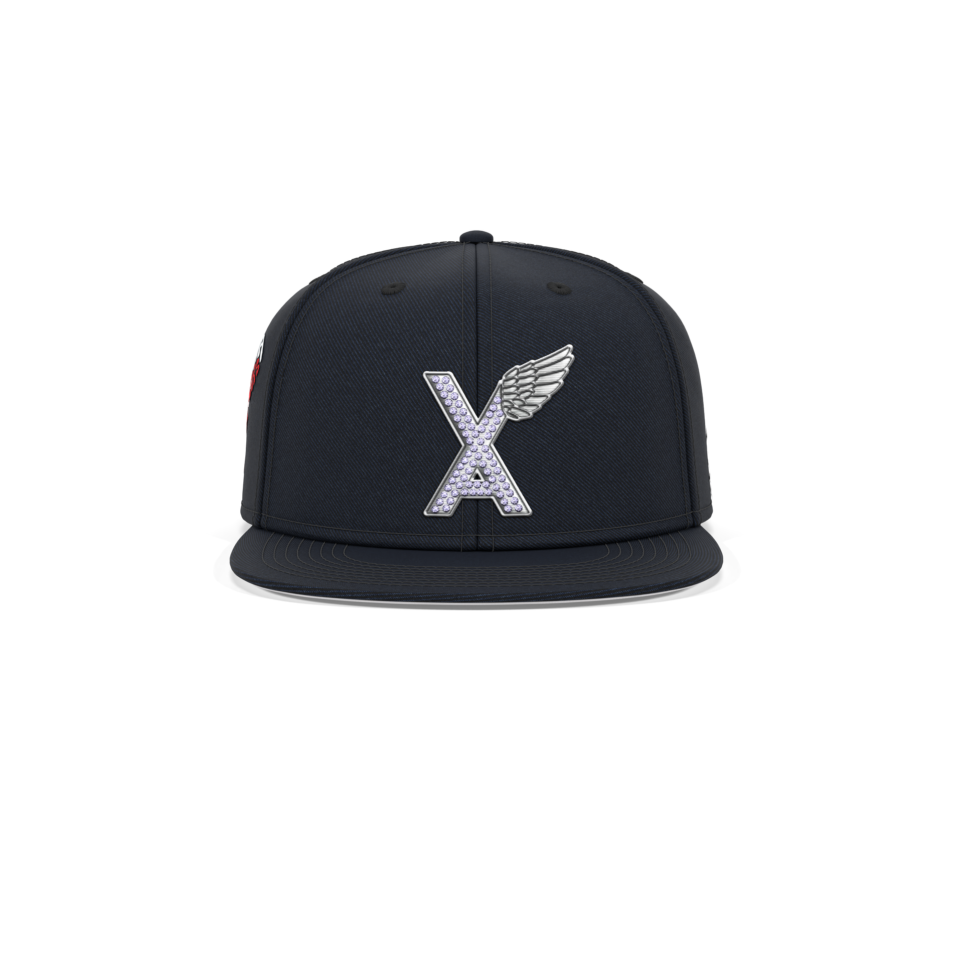 “VA w/wing Millionaire Mindset” Premium Rhinestone Fitted Hat