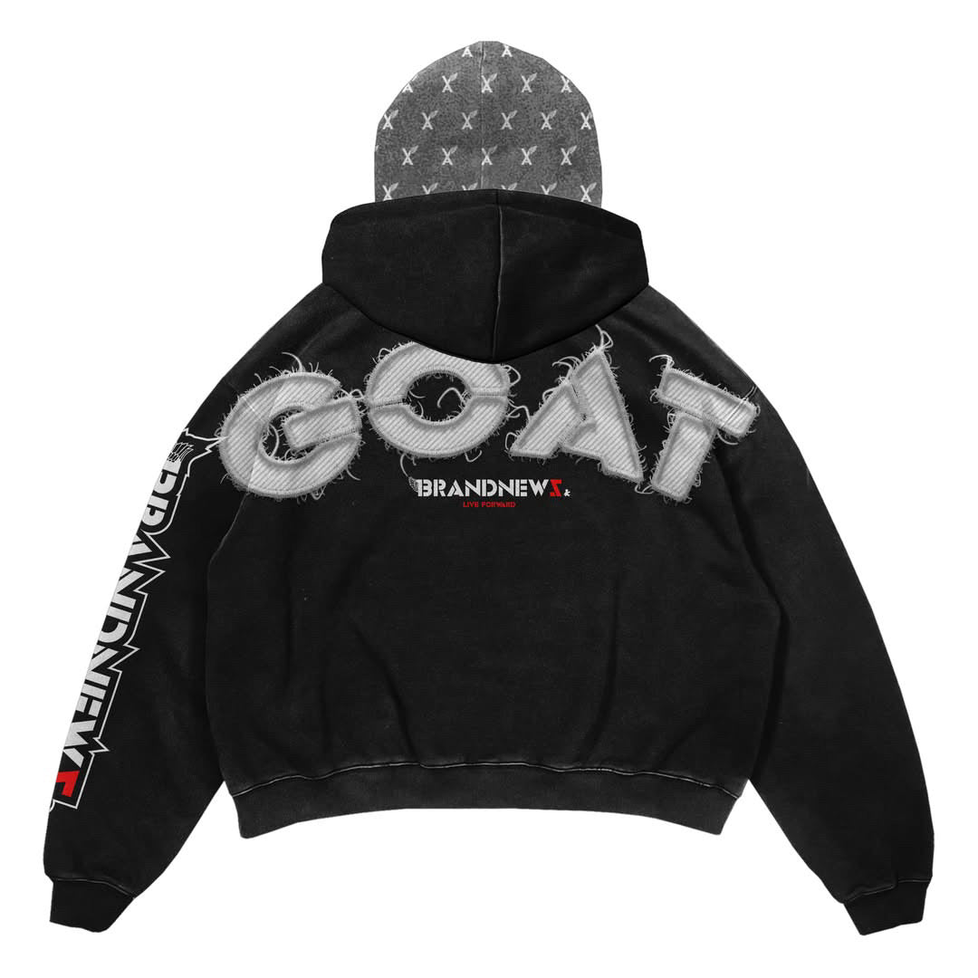“VABub GOAT” Premium Double Hood Rhinestone Hoodie