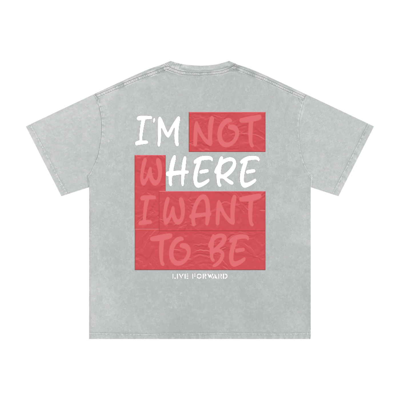 “I’m Here” Premium Snow Washed Oversized Cotton T-Shirt