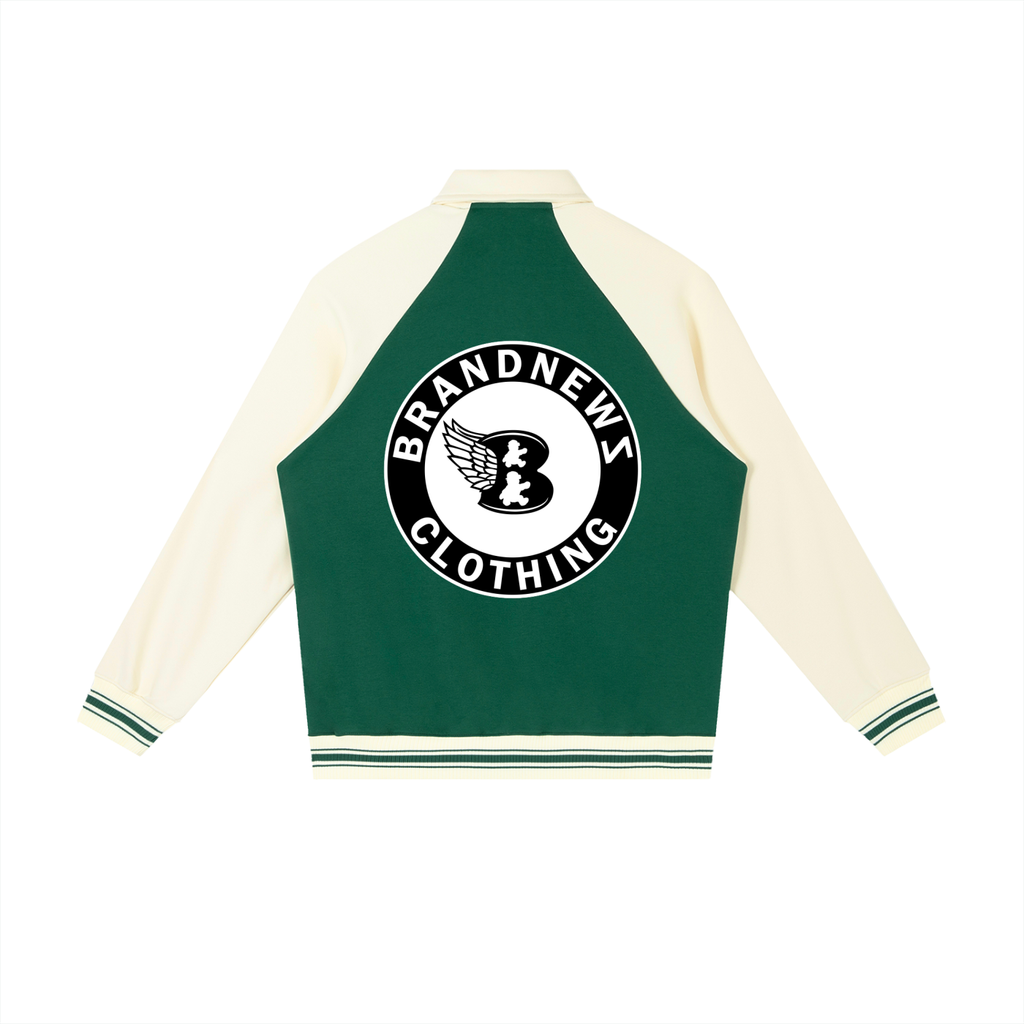 “Brandnewz” Premium Contrast Raglan Sleeve Baseball Jacket