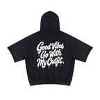 “Love Good Vibes” Premium Unisex Mineral Wash Short Sleeve Hoodie