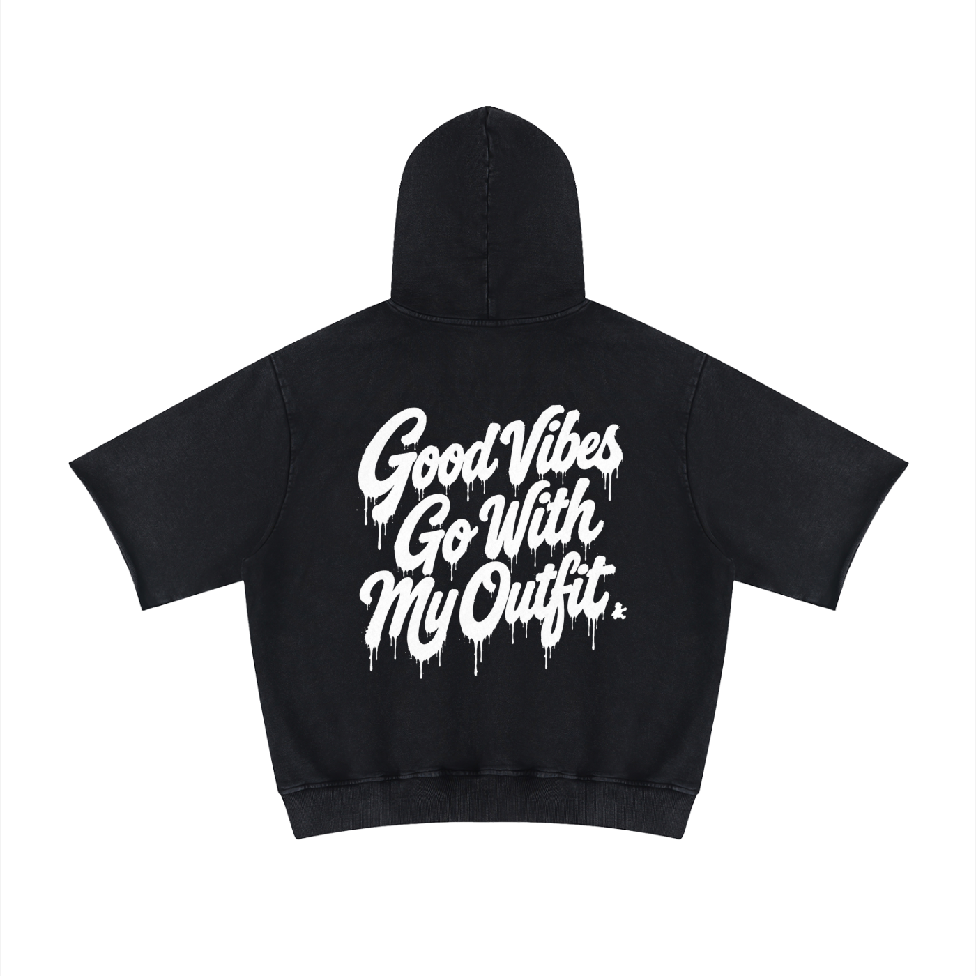 “Love Good Vibes” Premium Unisex Mineral Wash Short Sleeve Hoodie