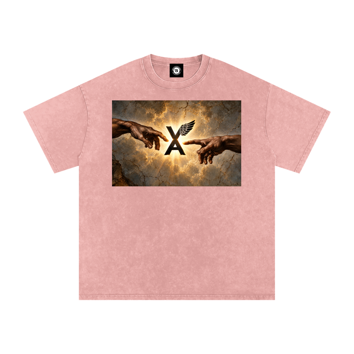 “VA w/wing Immaculate Creation” Snow Washed Oversized Cotton T-Shirt