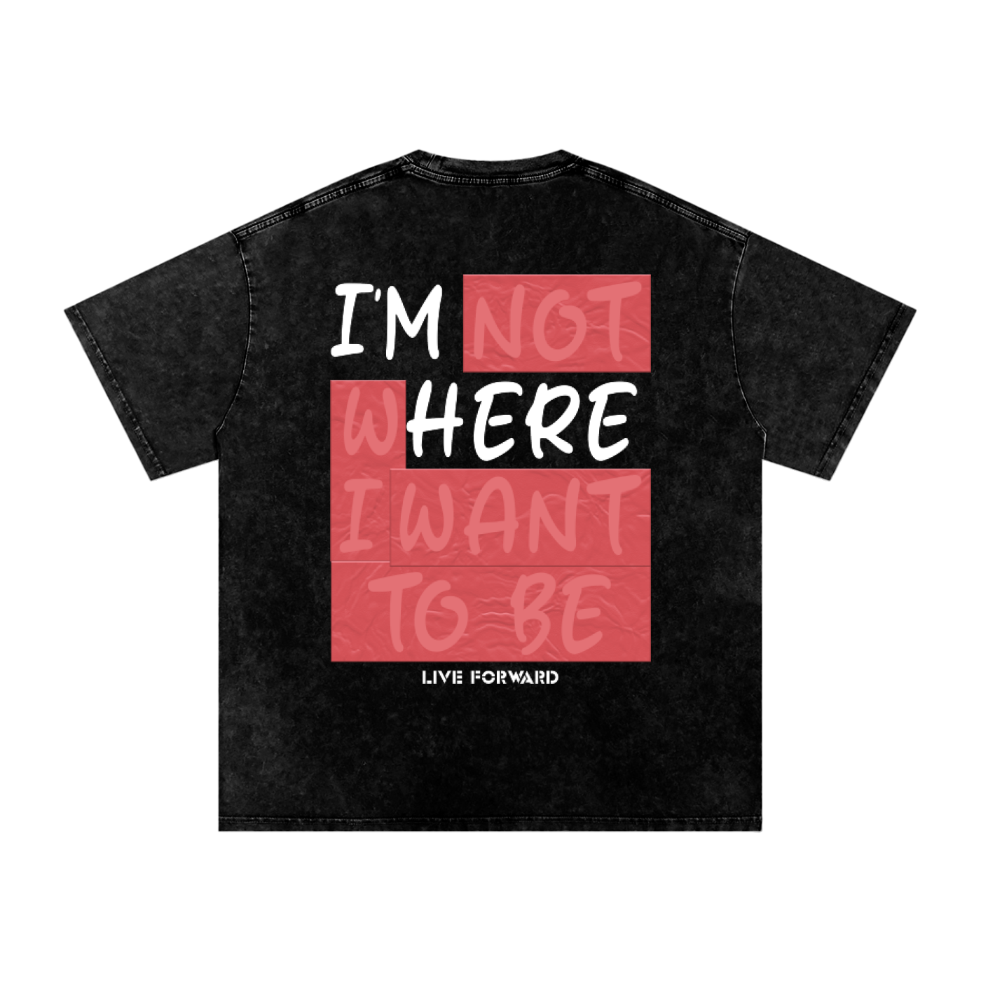 “I’m Here” Premium Snow Washed Oversized Cotton T-Shirt