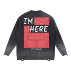 “I’m Here” Premium Sun Fade Distressed Ripped Crewneck sweater