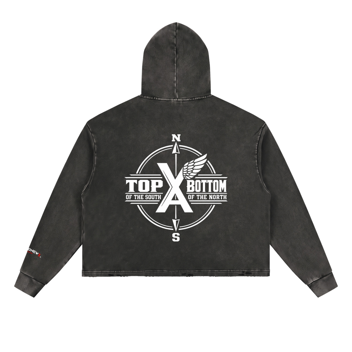 “Commonwealth Classic” Vintage Washed Frayed-Hem Hoodie