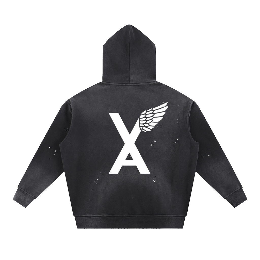“Top Of The Outh Bottom Of The North” Vintage Washed Frayed Fleece Hoodie