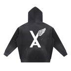 “Top Of The Outh Bottom Of The North” Vintage Washed Frayed Fleece Hoodie