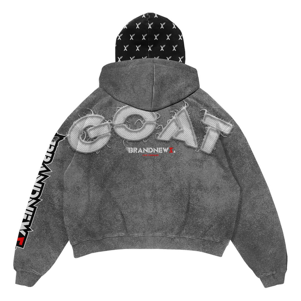 “VABub GOAT” Premium Double Hood Rhinestone Hoodie